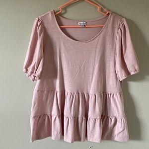 Scoop Neck Babydoll Blouse